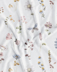 MOMM Exklusive Satin Design Bettwäsche Mariposa mit Wildblumen Motiv