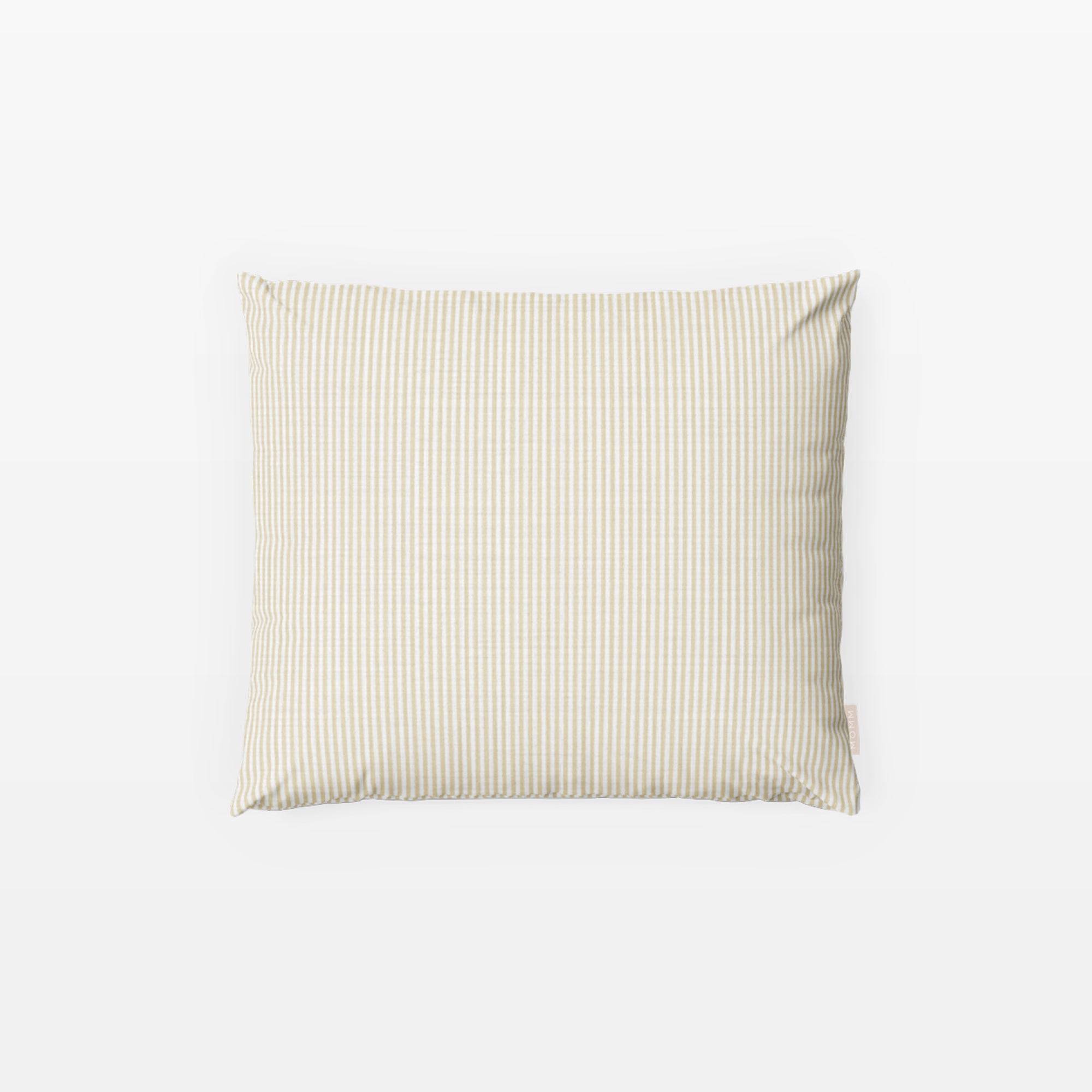 MOMM Linea Halbleinen Kissenhüllen aus natürlichem Leinen und Baumwolle in der Farbe sand und natur gestreift