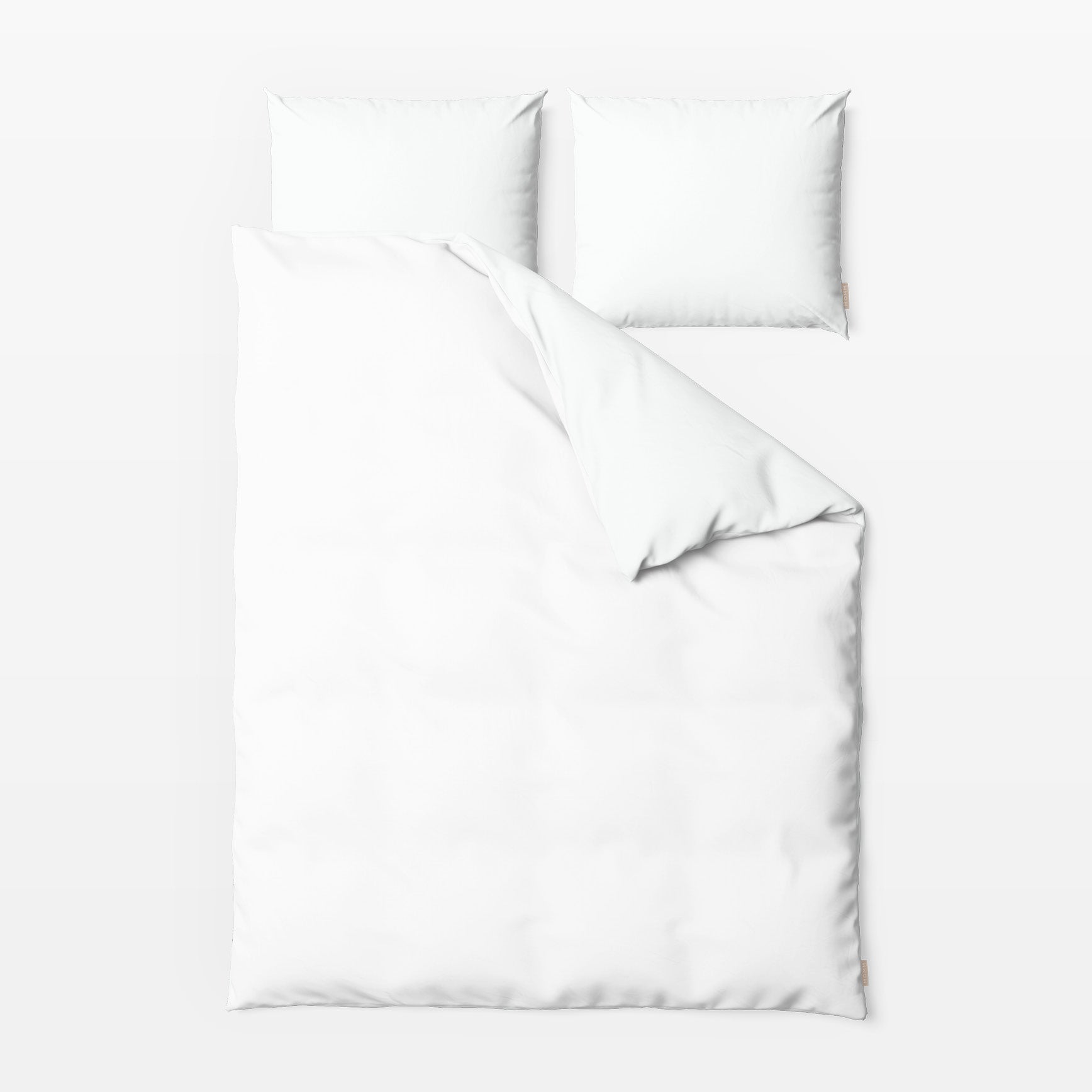 MOMM Pure Washed Satin Bettwäsche aus 100 % GIZA-Baumwolle in der Farbe weiss